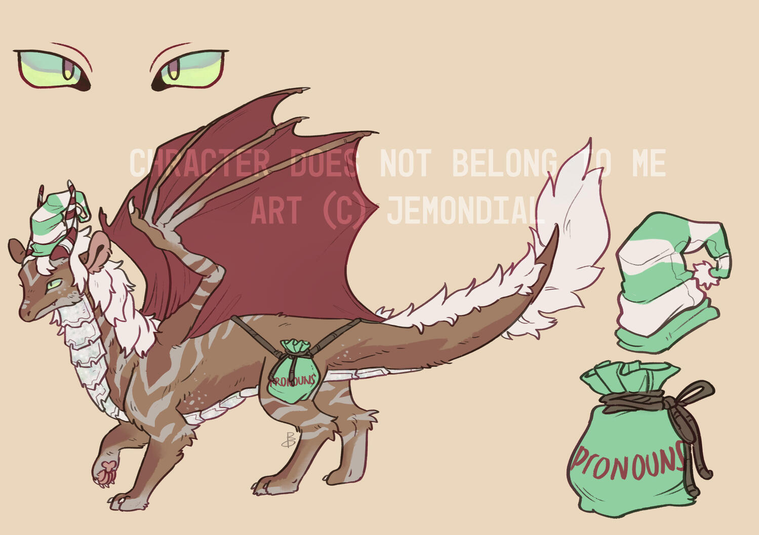 (Designed by me) Side-view + 2 items + eyes