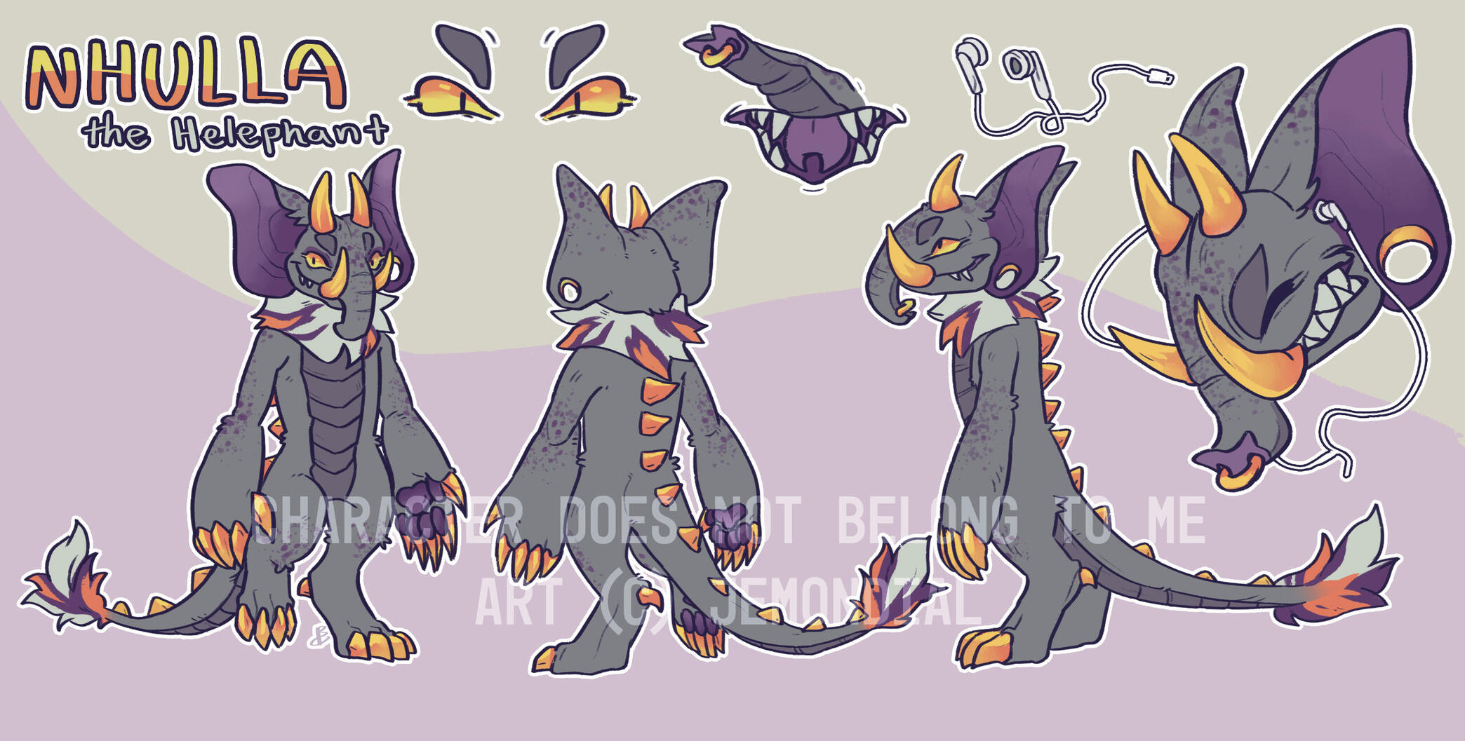 (Reesigned by me) Front-view + back-view + side-view + 1 expression + eyes & mouth + 1 item + name