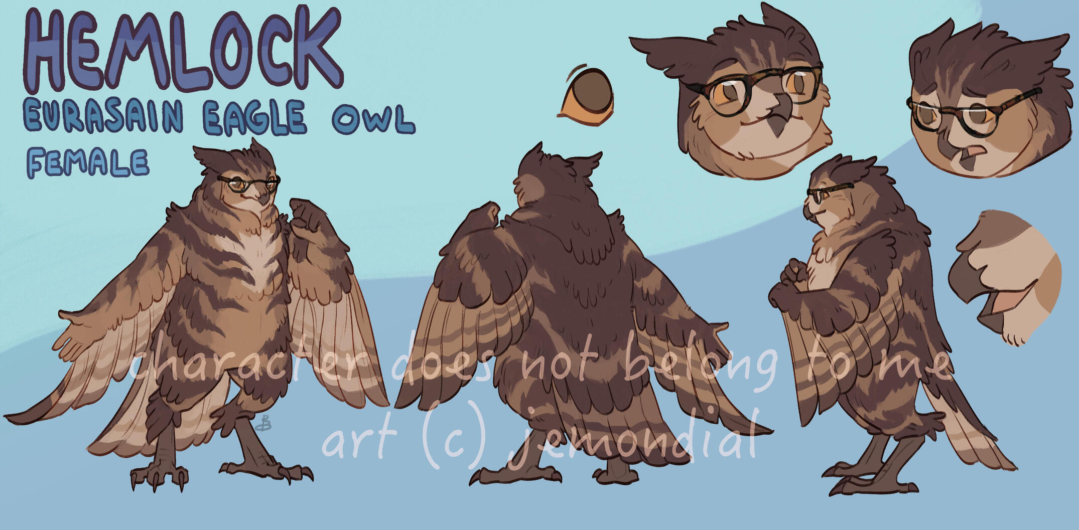 (Designed by me) Front-view + back-view + side-view + 2 expressions + eye &amp; mouth + name &amp; info